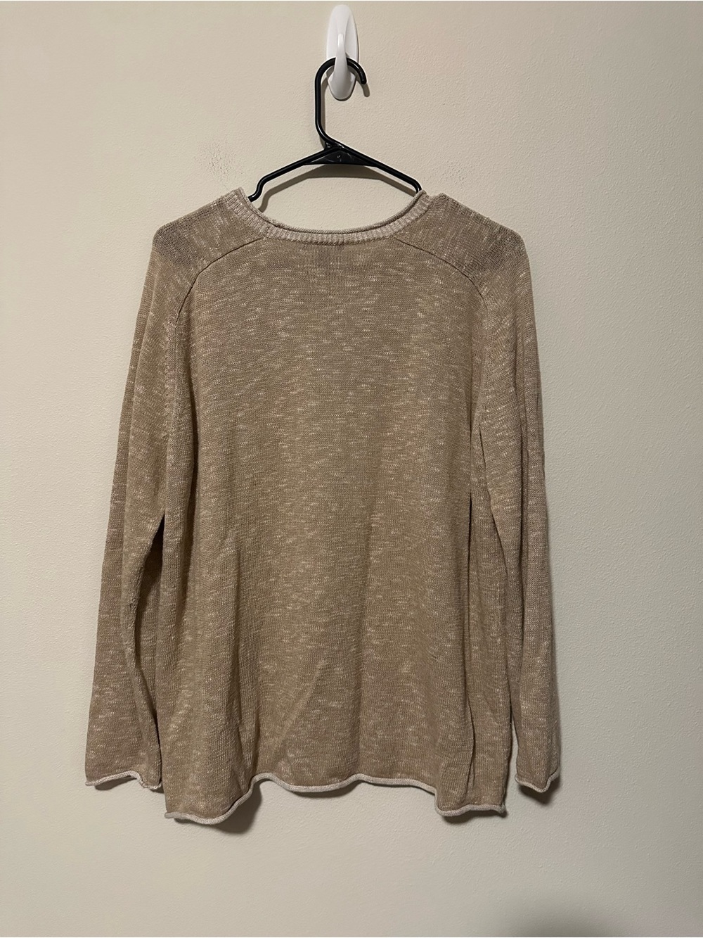 Eileen fisher Organic Cotton Linen Slub Top sweater beige tan size small - Picture 6 of 8